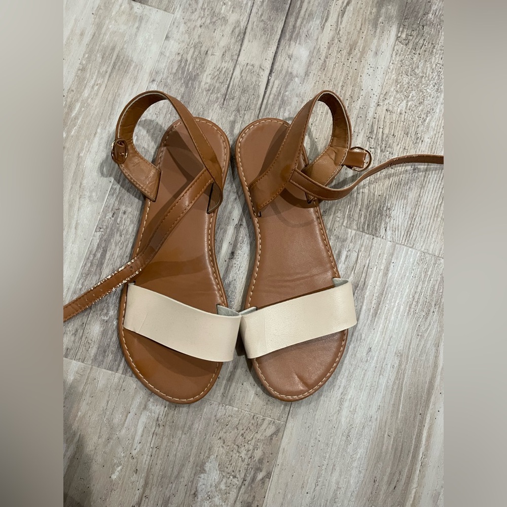 Women's Tan and Cream Sandals